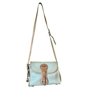 Dooney & Bourke Essex flap Crossbody Shoulder Pebbled Leather Taupe Tan Bag